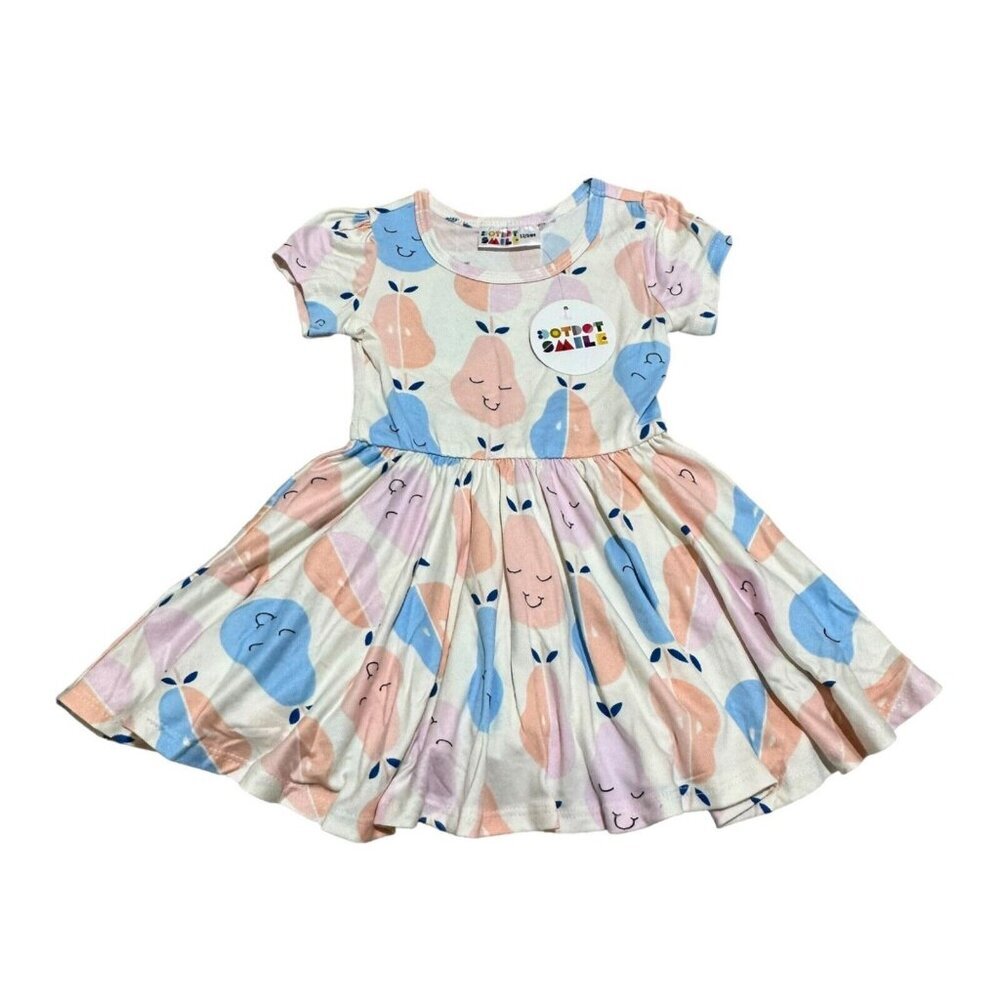 Dot Dot Smile Size 12/24M Classic Cap Dress Smiling Pear Pastel Twirl Dress NWT